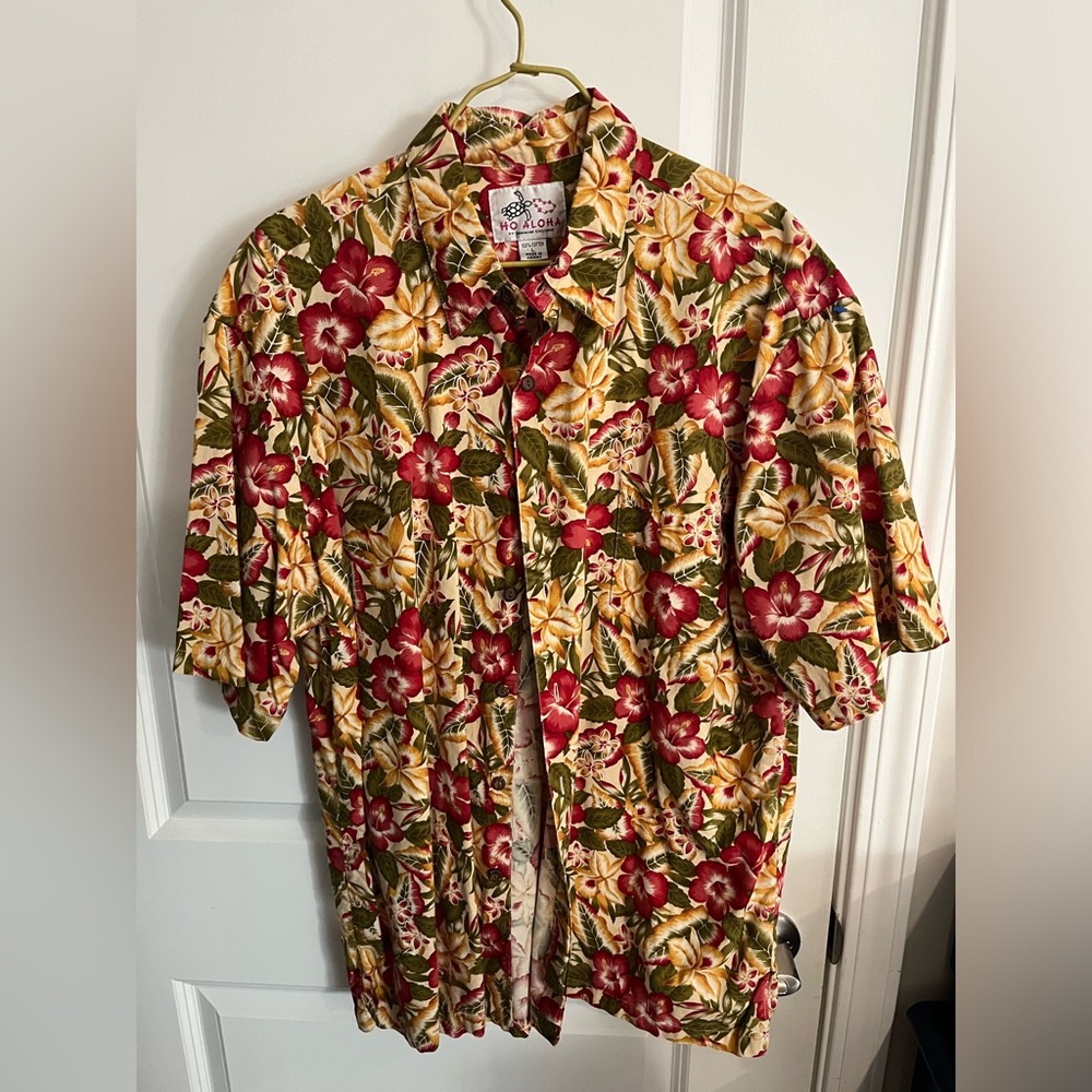Ho Aloha Shirt Men L Hawaiian Shirt